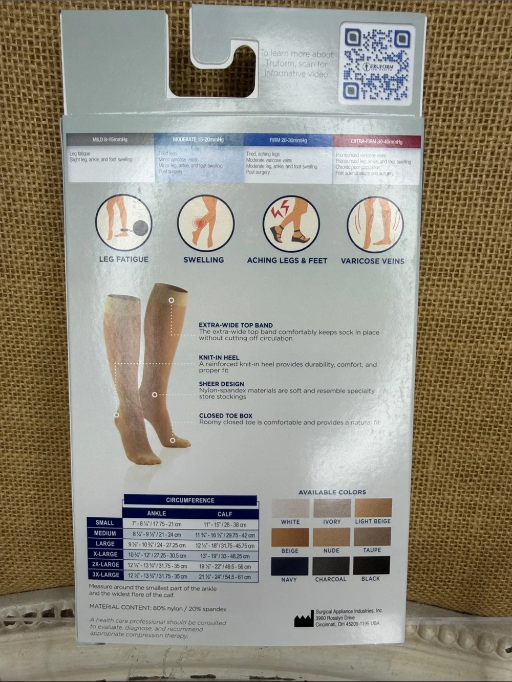 Truform Knee High Compression Socks - Beige